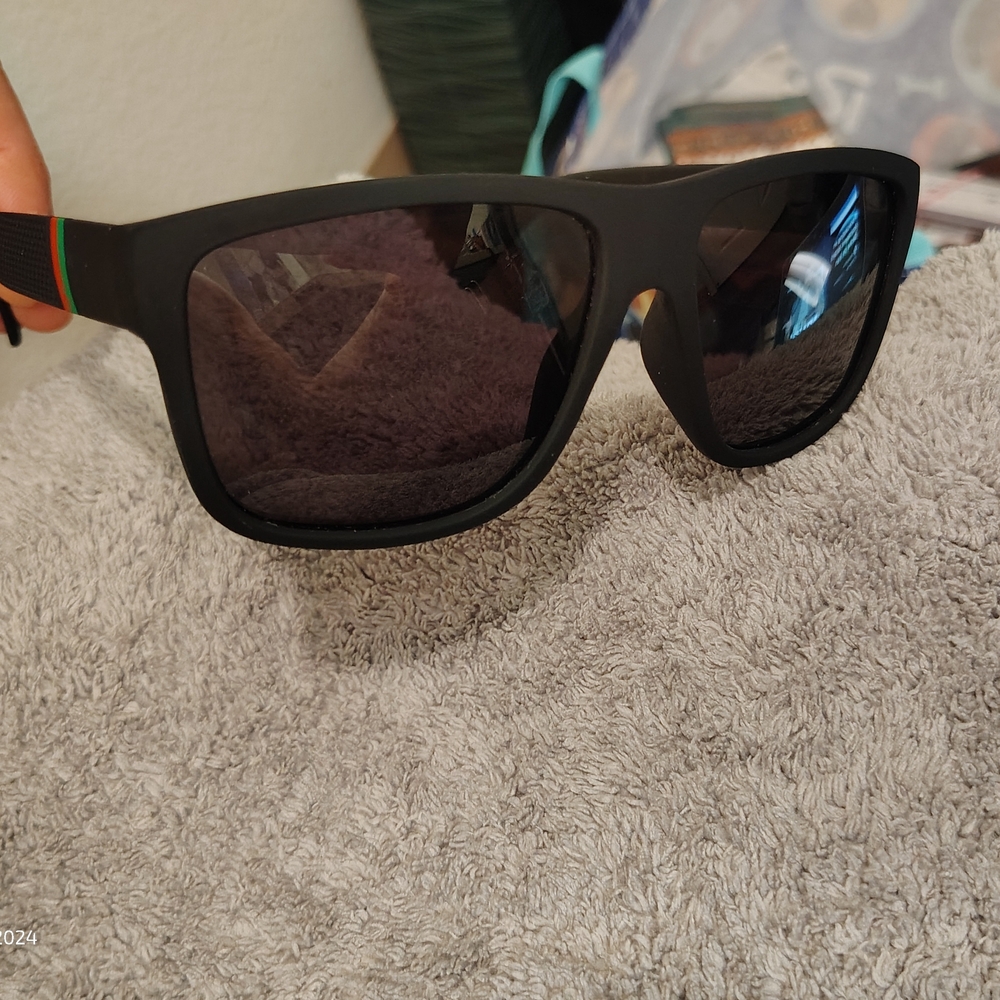 Unisex Sunglasses with Green and Red Accents